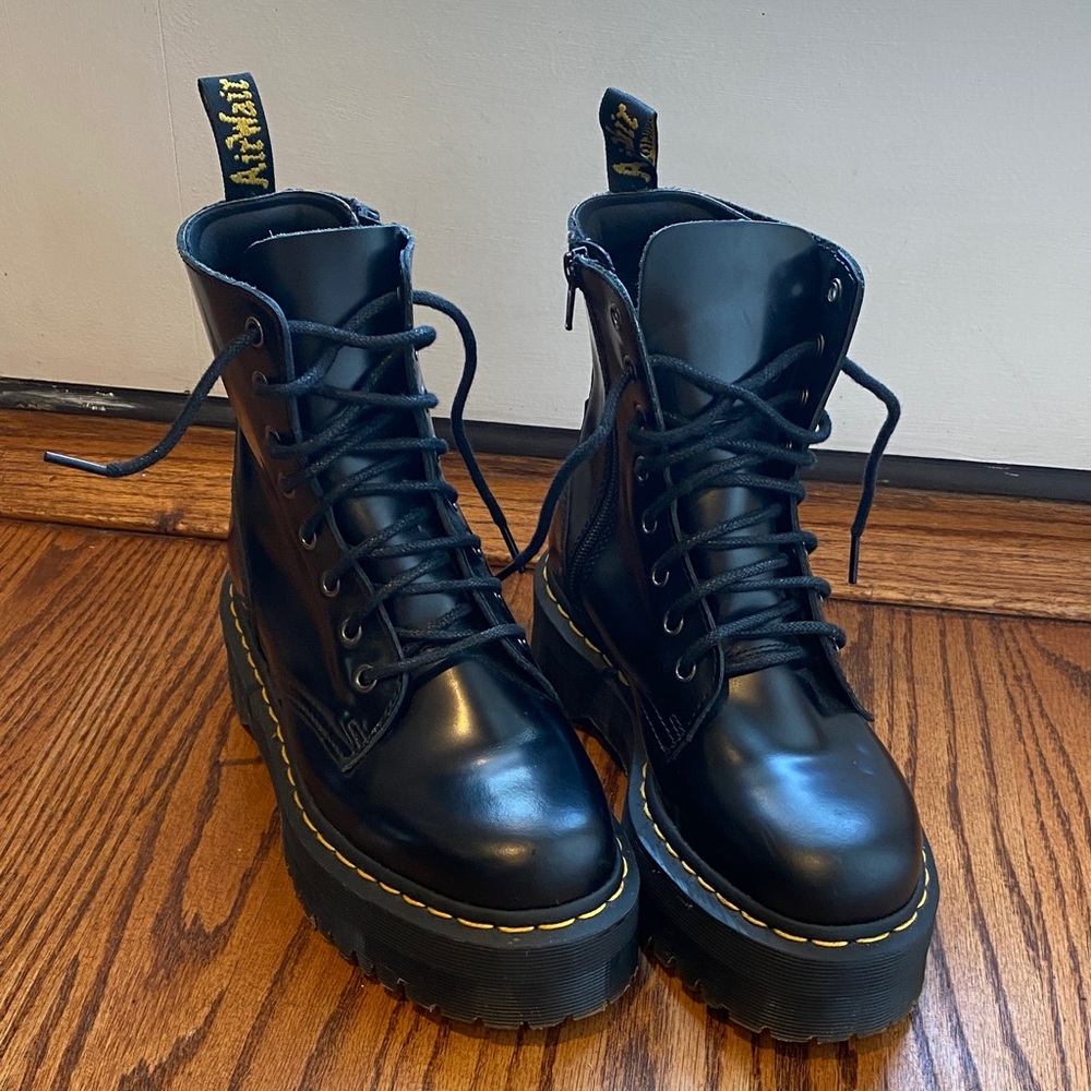 Dr. Martens Black Leather Combat Boots